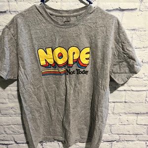 Men's L Grey graphic tee "Nope Not Today".